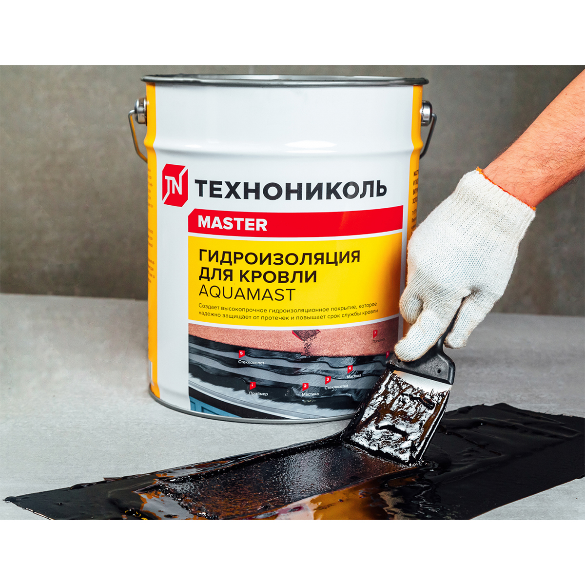 Мастика резино-битумная "aquamast" для кровли 10 кг (1) "технониколь"