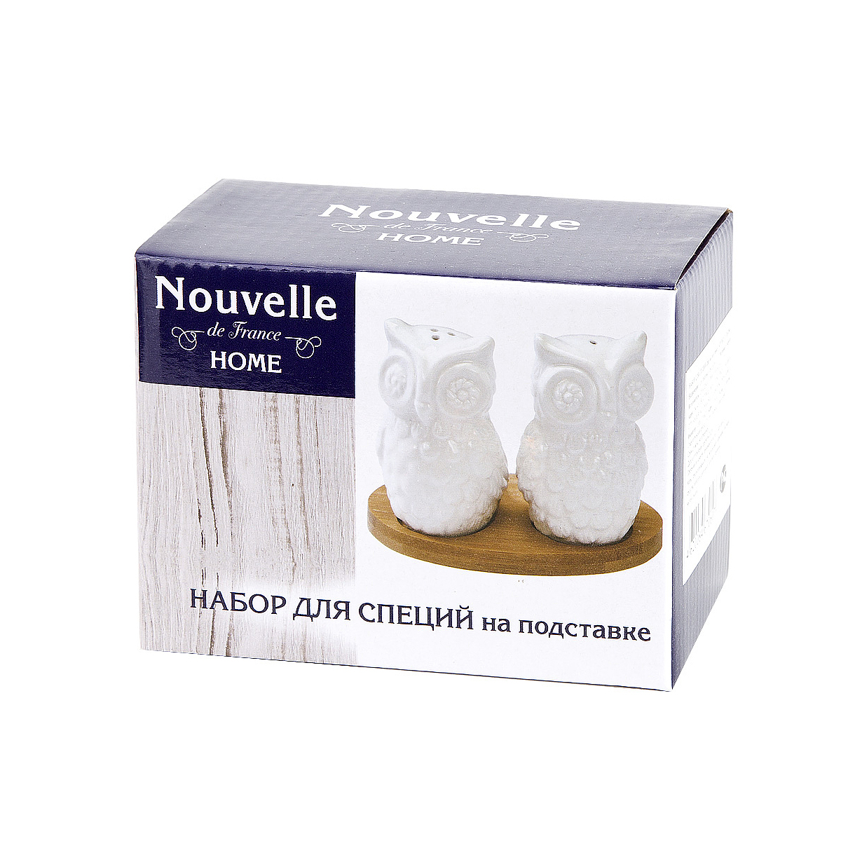 Набор для специй на подставке соль/ перец "naturel" 12*8*8,5 см (1/48) "nouvelle home" 2632041