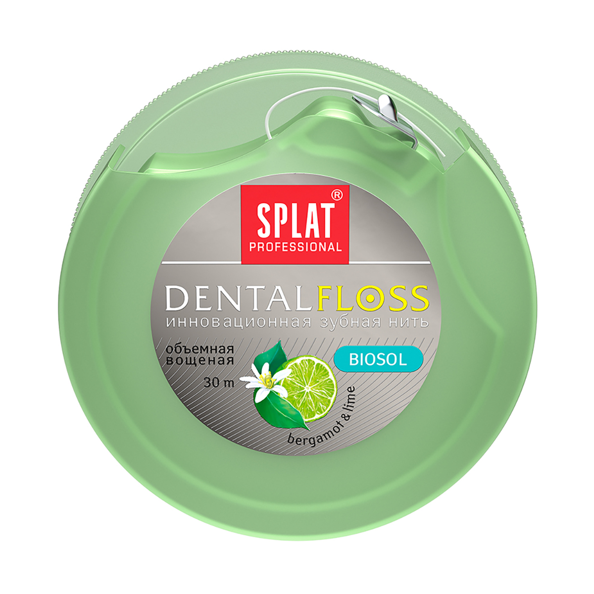 Зубная нить "dentalfloss" 30 м (бергамот и лайм) (1/6/24) splat