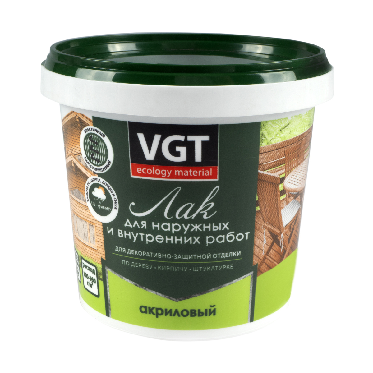 Лак для наруж./внутр. работ глянц. 0,9 кг (6) "вгт"