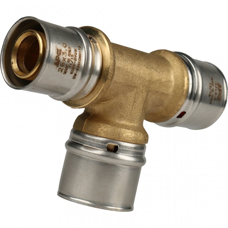 Тройник переходной под пресс 32 x 32 x 26 STOUT для МП труб