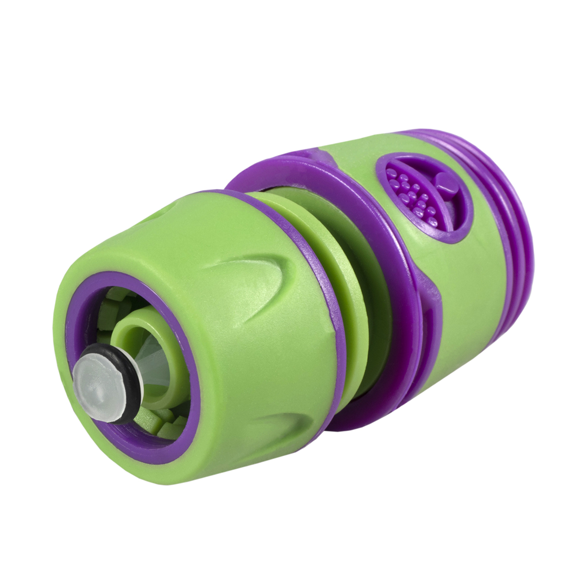 Соединитель для шлангов 1/2" с автостопом пласт. с резин. покрытием (20/200) "don gazon" 096-5810