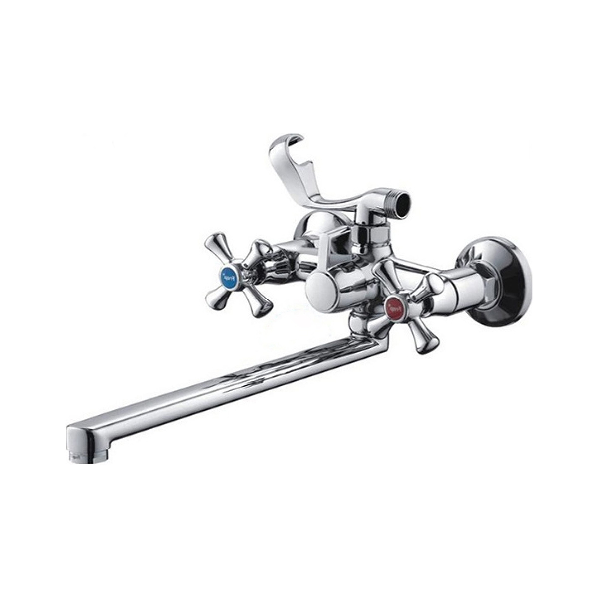 Смеситель для ванн f22732-b длинный поворотн. излив, двухвентильный, хром (1/10) "frap"