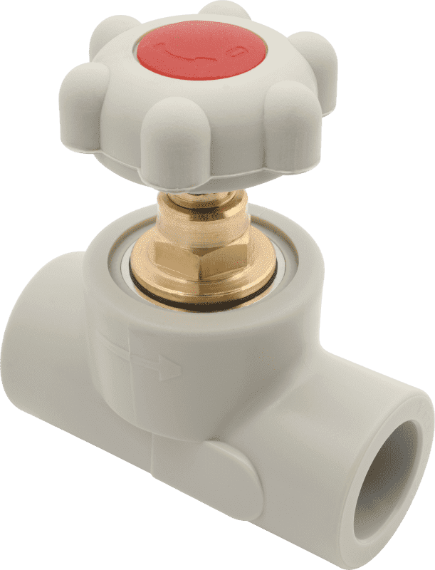 Вентиль прямоточный 63 мм полипропилен PP-R FV-PLAST серый