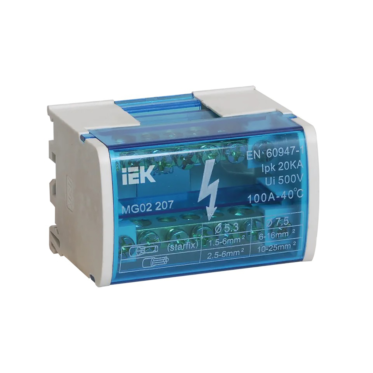 Шины на din-рейку в корпусе (кросс-модуль) шнк 2х7 l+pen (1/50) "iek"