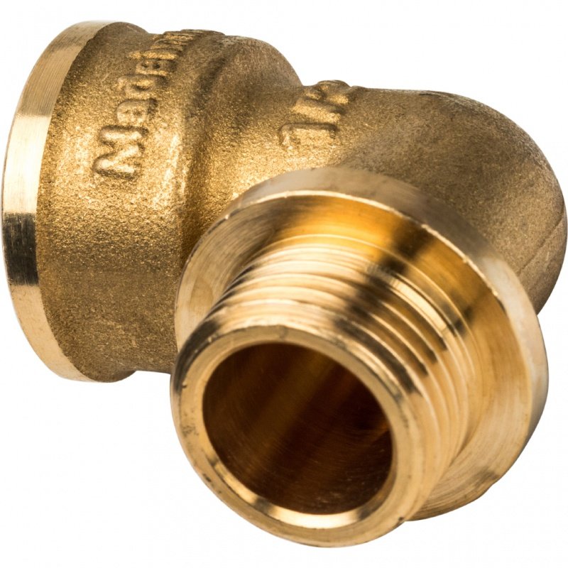 Угол резьбовой ВН с упором 1/2" латунь STOUT