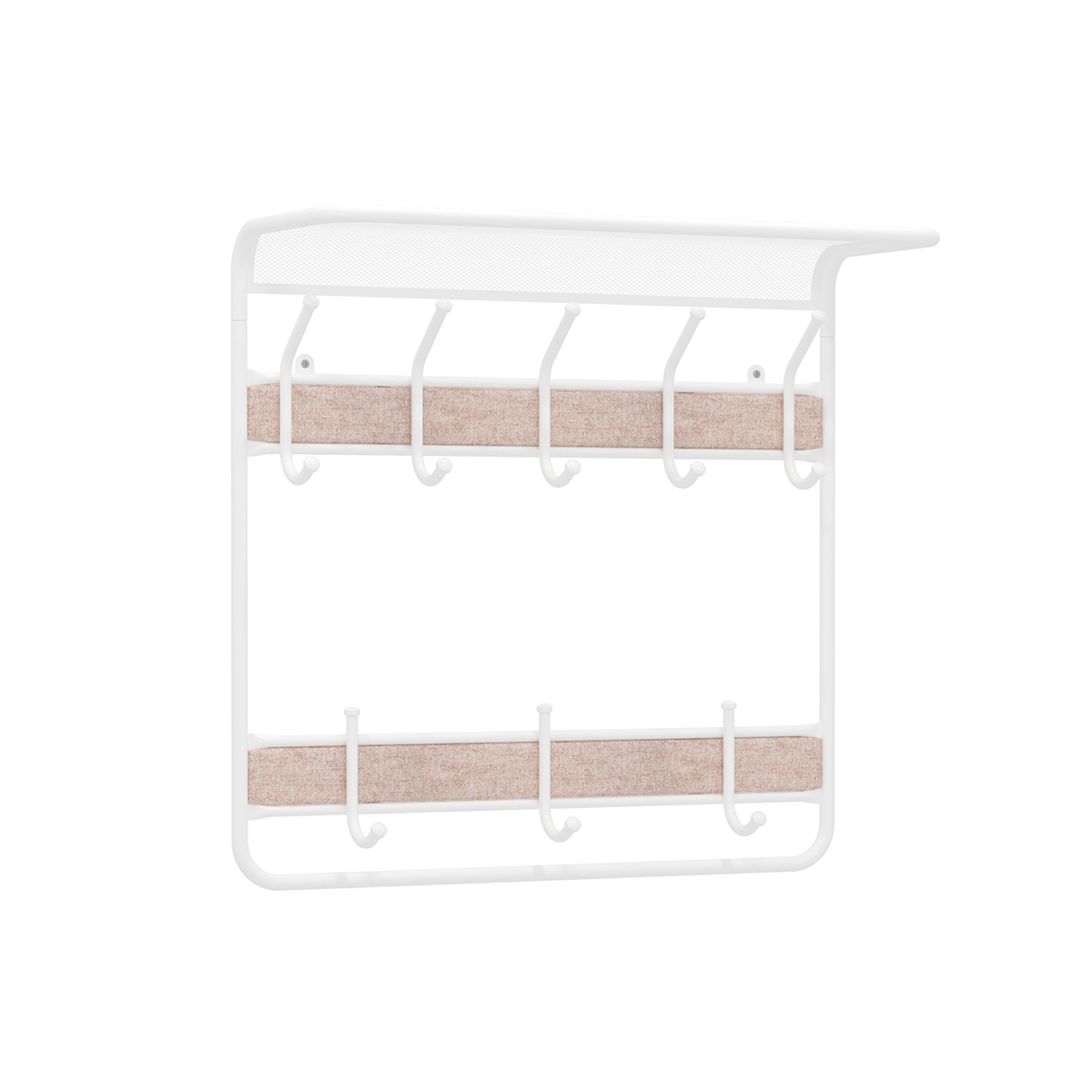 Вешалка настенная с полкой "гранада 22" (8 крючков) 600*220*580 мм белый (1) вспг22 б