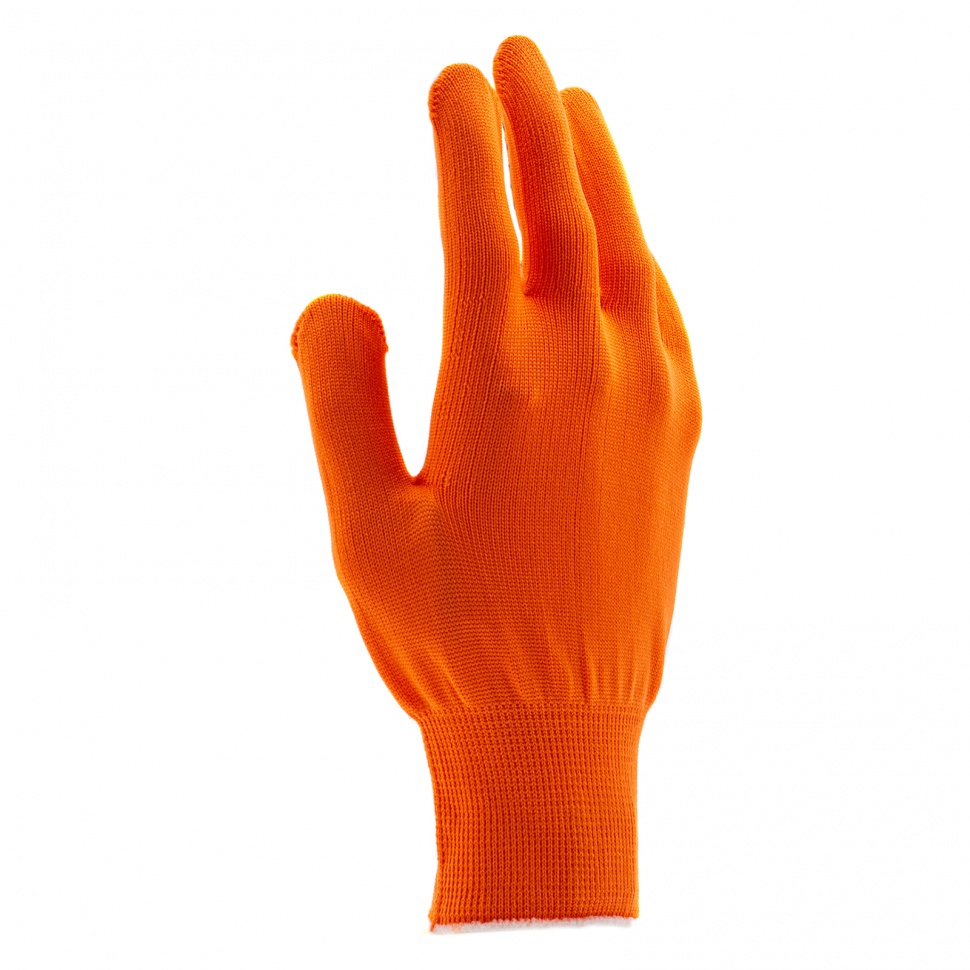 Перчатки Нейлон, ПВХ точка, 13 класс, оранжевые, XL (67845)