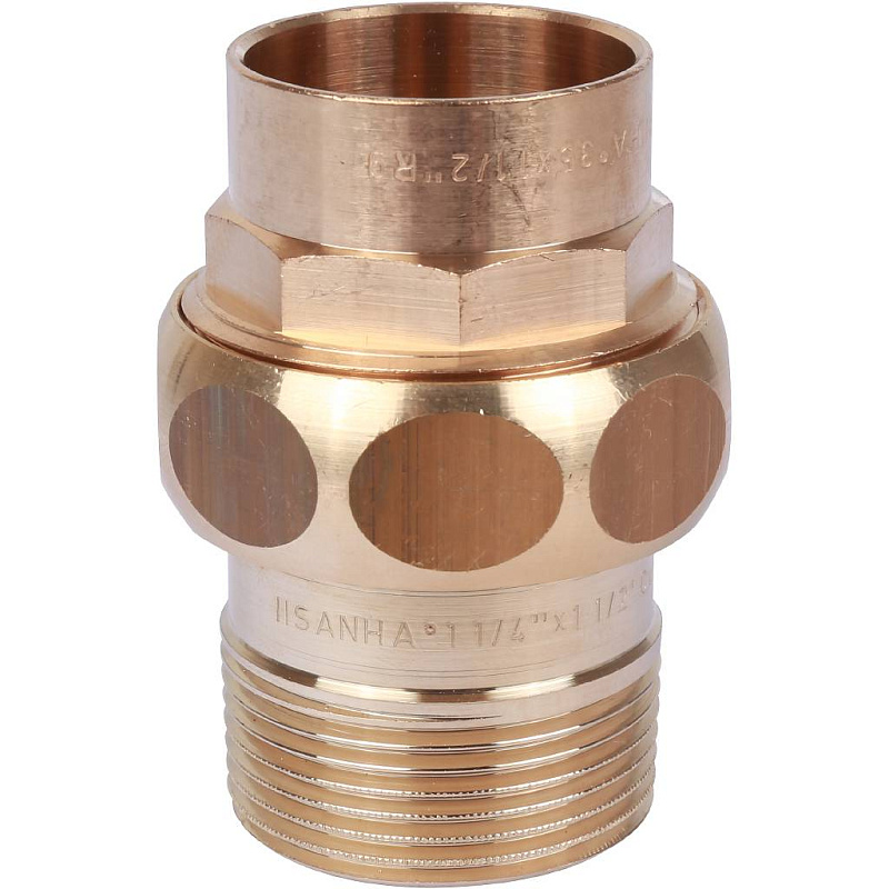 Американка (сгон) 35x1"1/4 НР самоуплотняющаяся под пайку бронзовая SANHA 1434135114