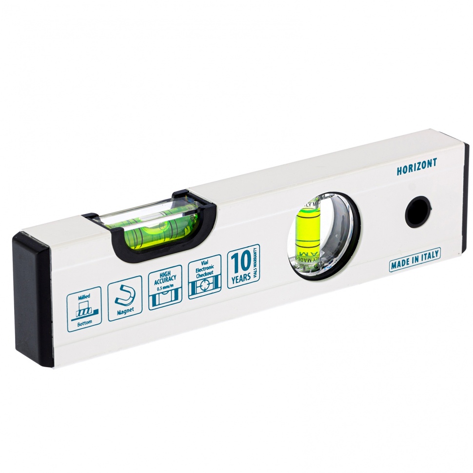 Уровень алюминиевый, 200 мм, фрезерованный, 2 глазка, магнитный// Gross (33669)