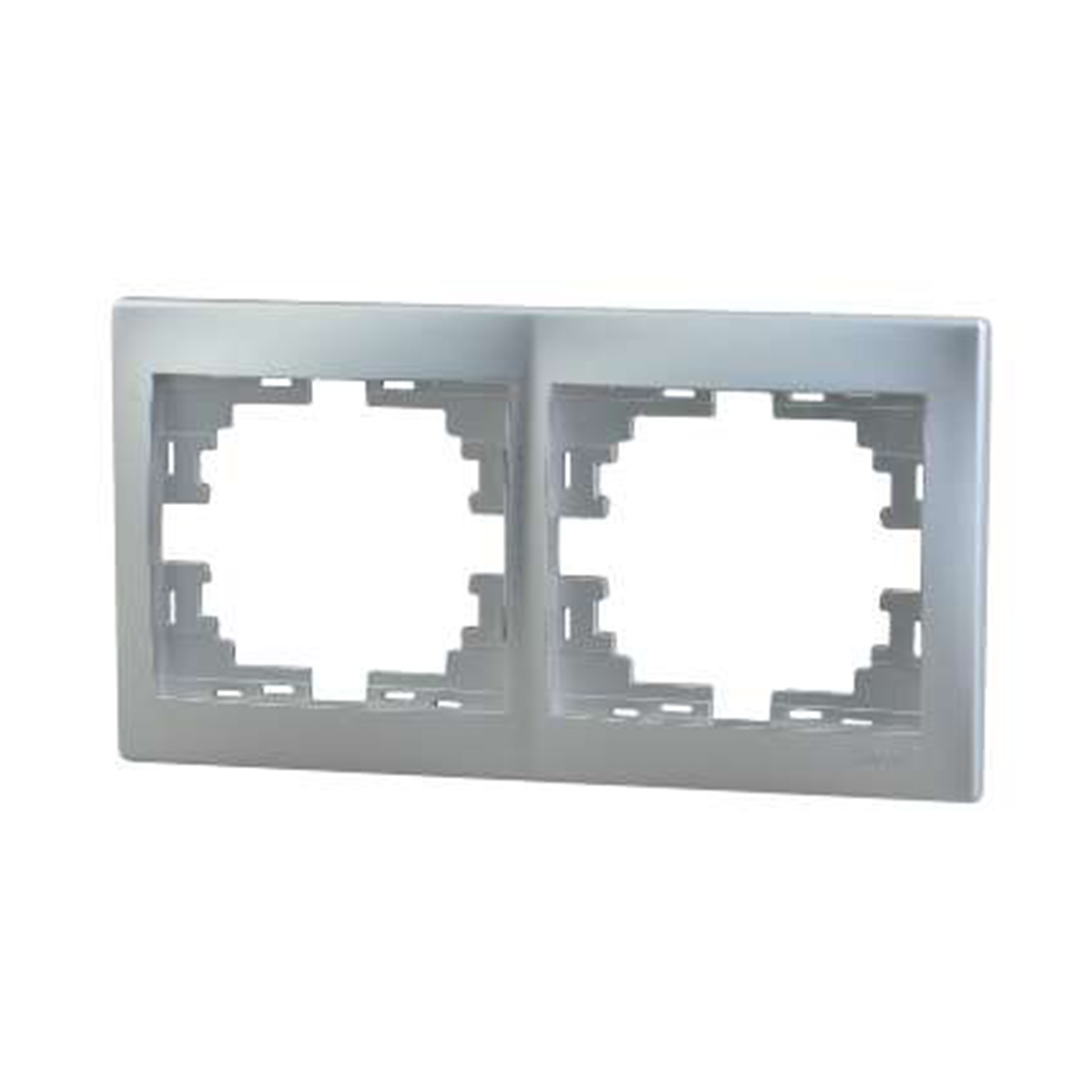 Рамка "mira" 2-х местн. горизонтальная, серый металлик (1/10/120) "lezard" 701-1000-147