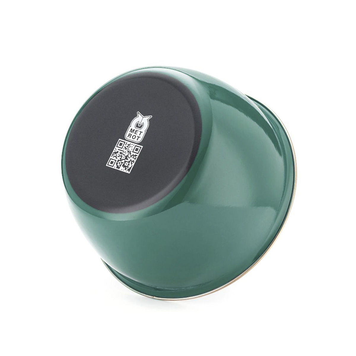 Миска эмалиров. "solo" 1,7 л, 16 см пласт. крышка (1/4) "metrot"