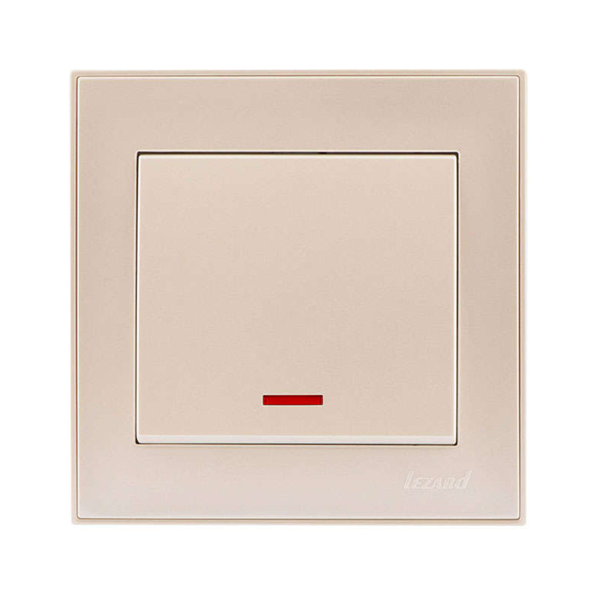 Выключатель "rain" 1 кл. с индикатором, кремовый (1/10/120) "lezard" 703-0303-111