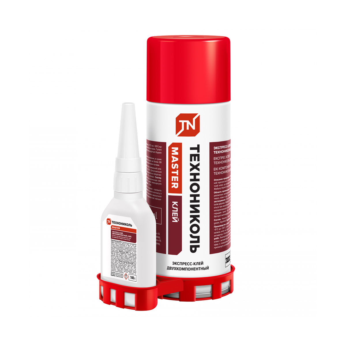 Клей-экспресс "master"  2-х комп. 400 мл + 100 г прозрачн. (24) "технониколь"