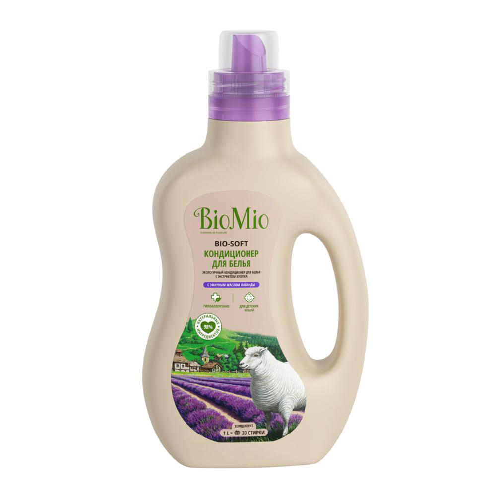 Кондиционер для белья "bio-soft" (лаванда) концентрат 1 л (1/6) biomio