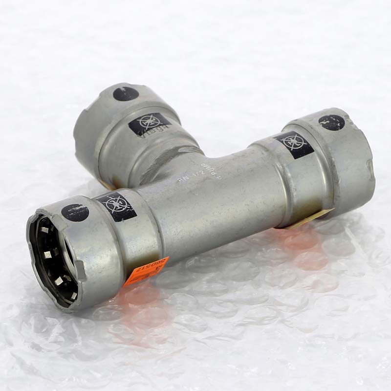 Тройник пресс оцинкованная сталь Megapress VIEGA 1" х 1/2" х 1"