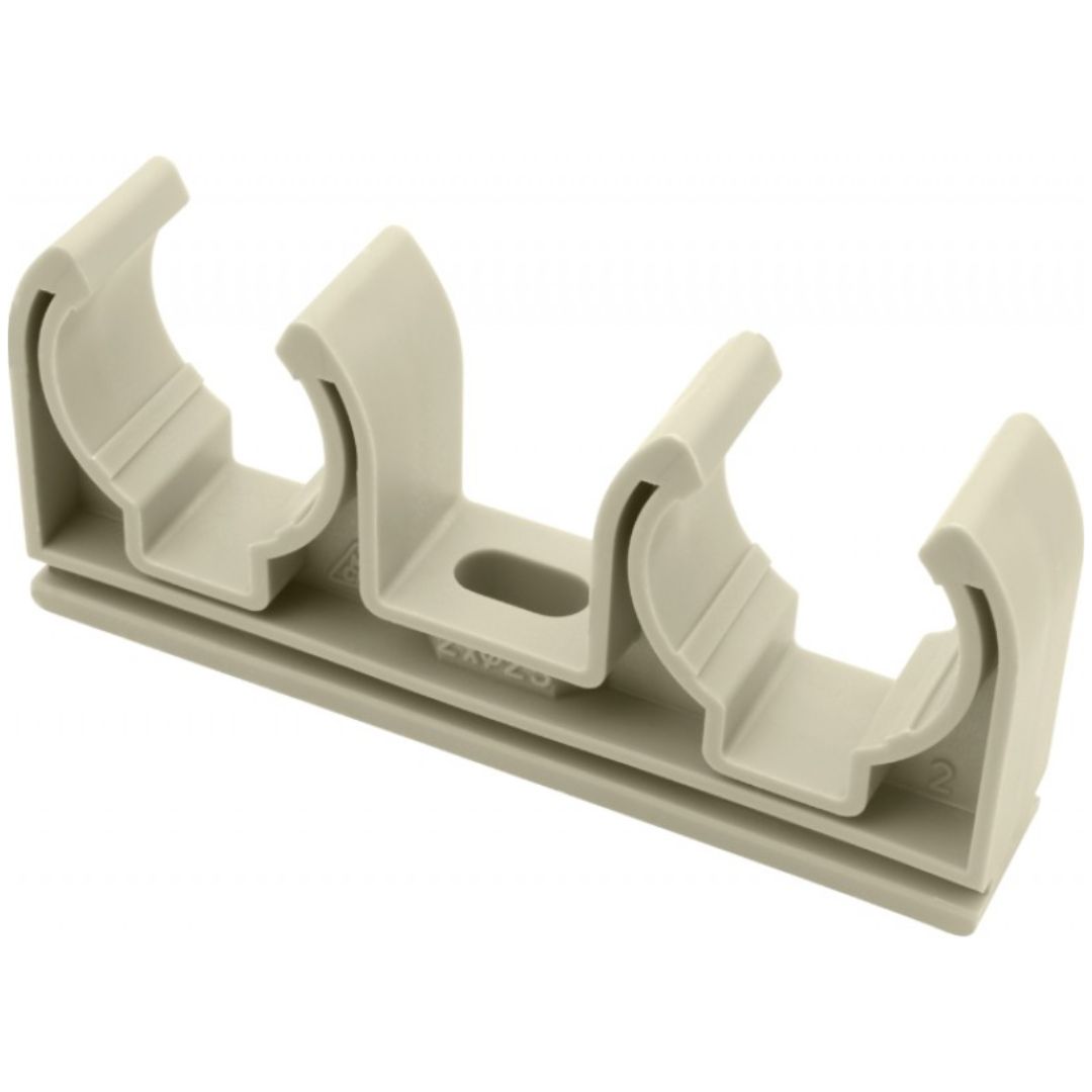 Крепеж настенный двойной 16 мм полипропилен PP-R FV-PLAST серый