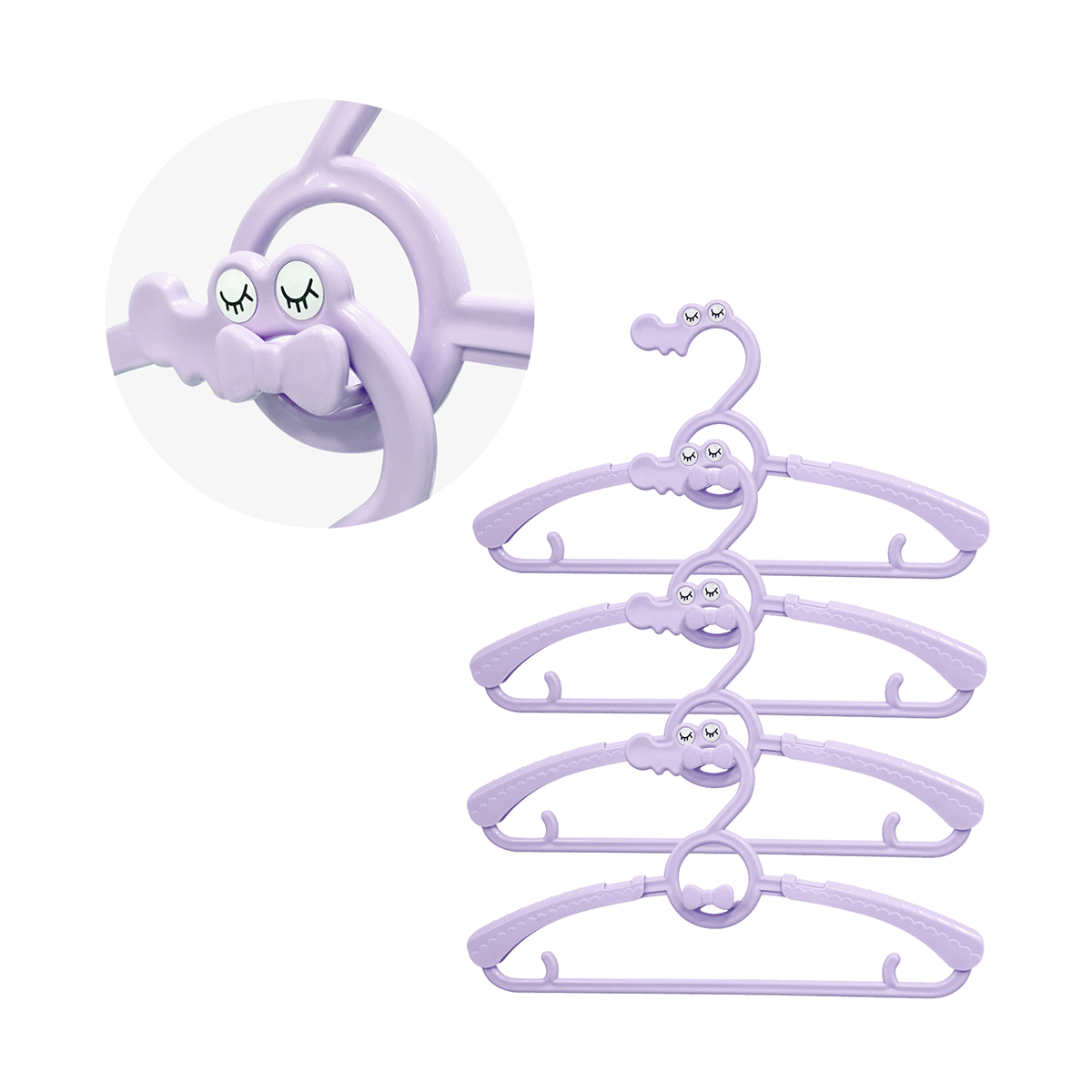Вешалка-плечики для детской одежды "путешастики" (4 шт.) пласт. (фиолет.) (1/64) "valiant" kh-p30-v