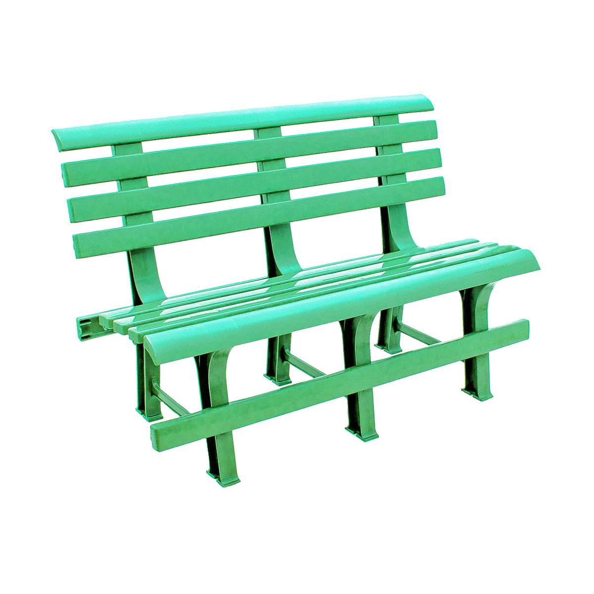 Скамейка со спинкой пласт. 120*53*80 см (зеленый) (1/6) "стандарт пластик"