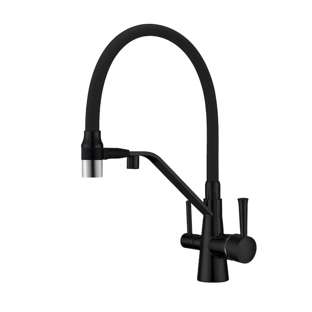 Смеситель для кухни с подключ. к фильтру питьев. воды magnit zr 356 yf-black nickel "zorg"