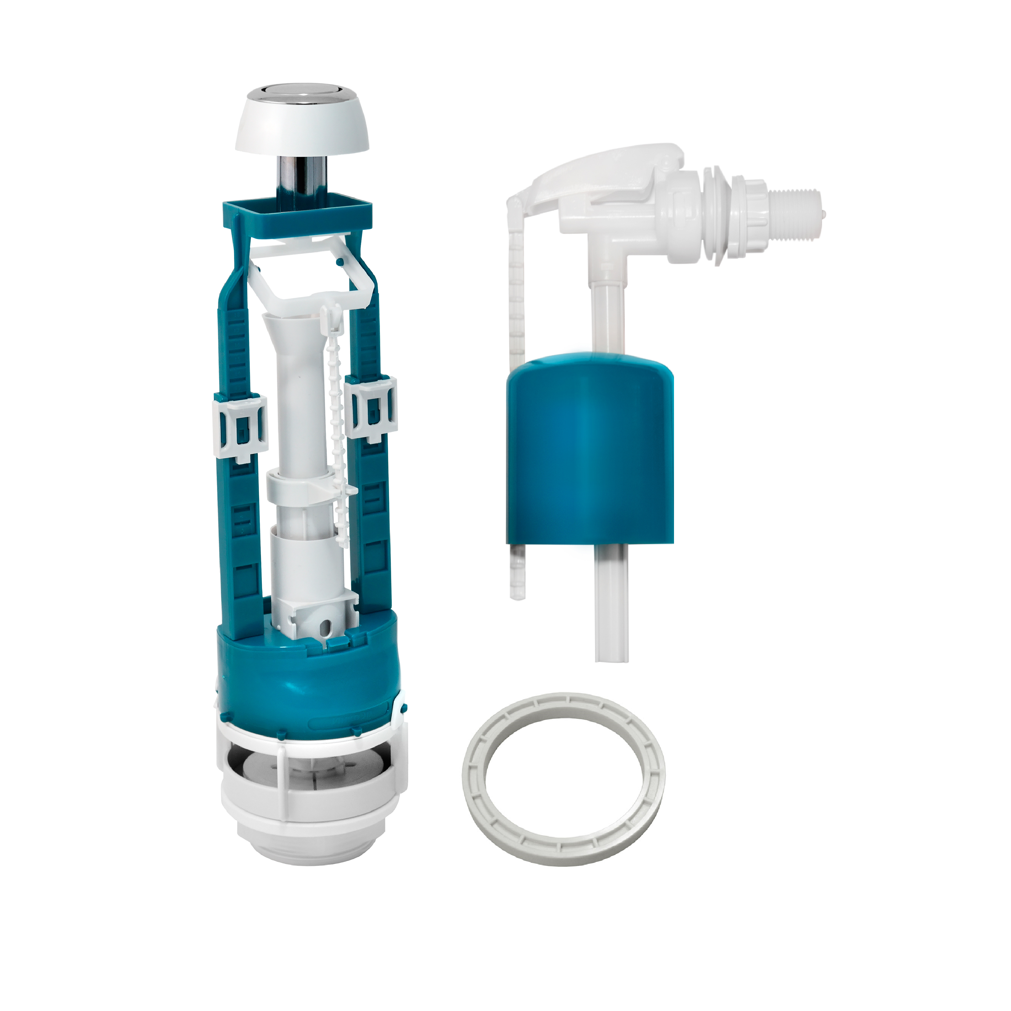 Арматура водосливная 1 кноп. (хром), универс., боков. подвод (1/20) "инкоэр" сбкпм-бпрн-а-в р