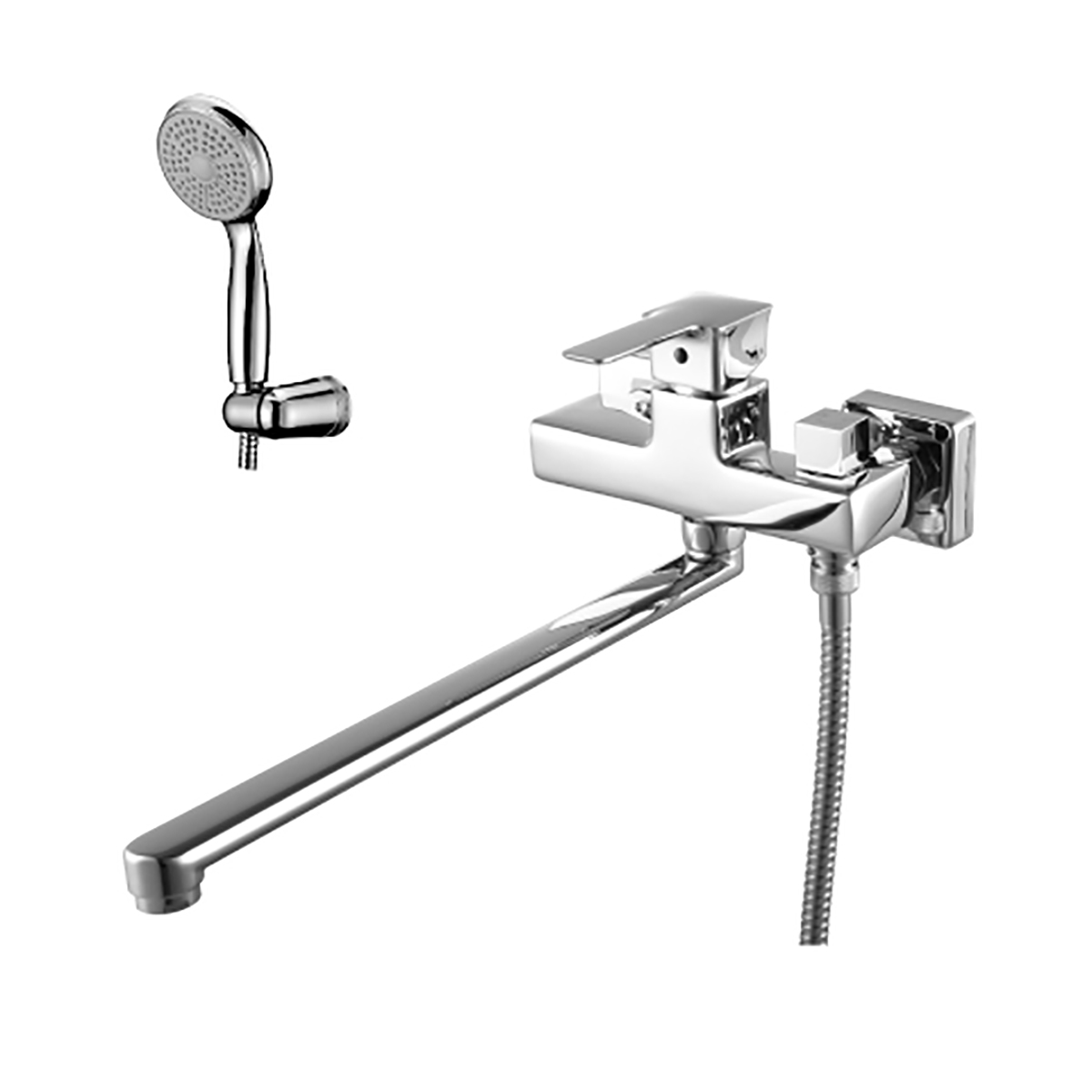 Смеситель для ванн "basis"  lm3617c  длинный плоский излив (1/8) "lemark"