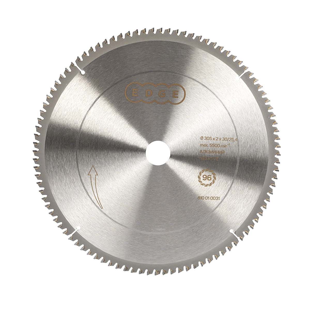 Диск пильный по алюминию 305 х 30/25,4, 96 зубьев, отриц. наклон (1/15) "edge by patriot" 810010031