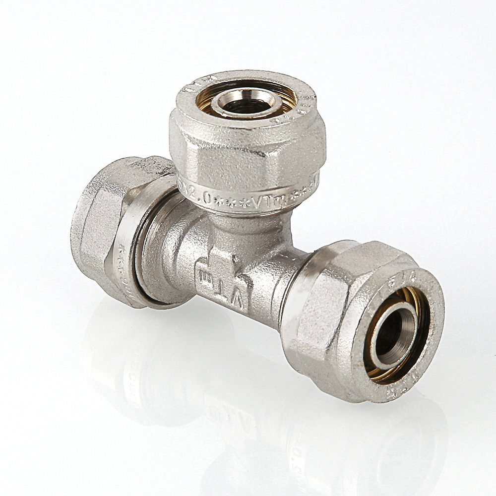 Тройник обжимной для металлополимерных труб 32 мм VALTEC