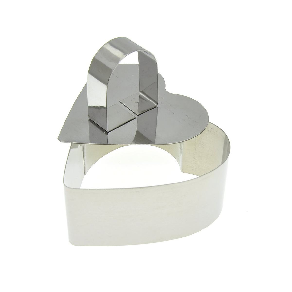 Форма кулинарная "сердце" нержав. 8*9*4 см с крышкой-прессом (1/12/144) "мультидом" an8-15