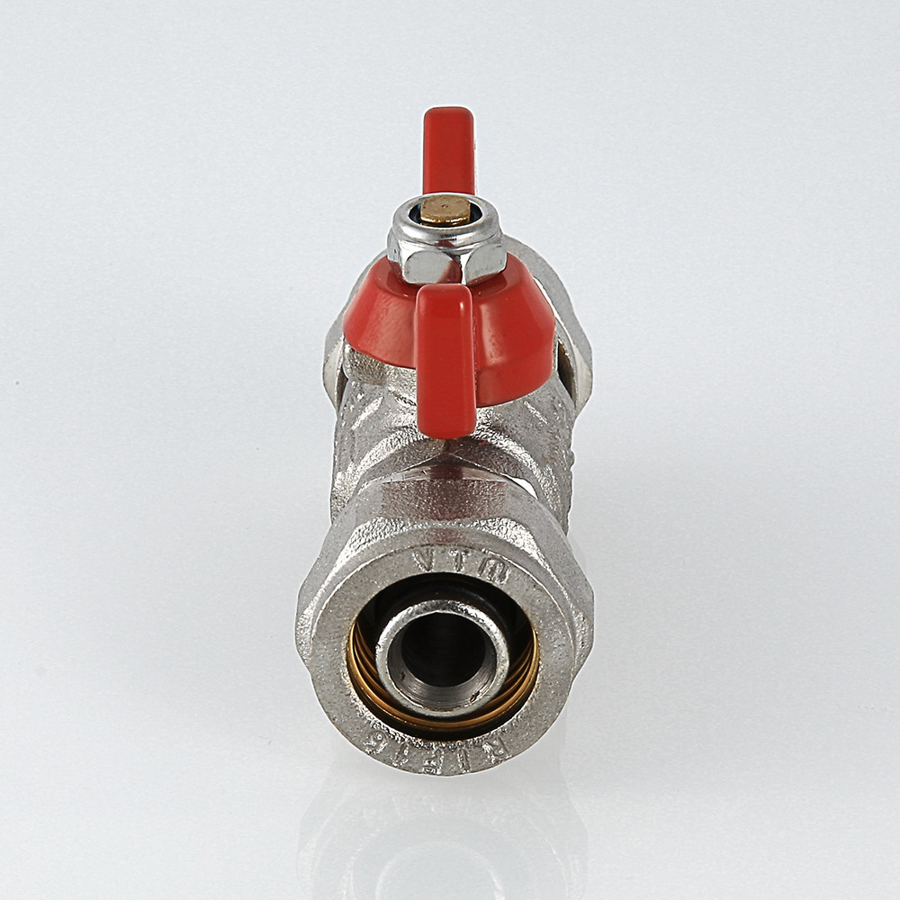 Кран шаровый VALTEC бабочка обжим двухсторонний редуцированный 16 х 16