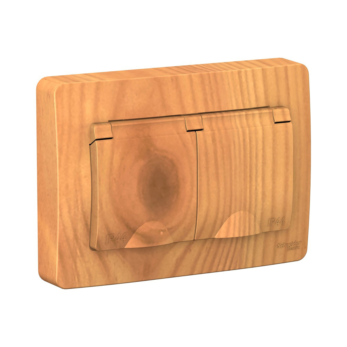 Розетка "blanca" 2-х местн. с заземл, с шторками, с крышками 16а, ясень (1/5/10) "schneider"