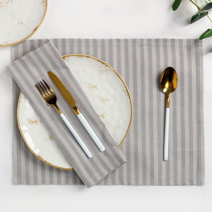 Салфетки столовые "этель" 45*35 см набор 2 шт. (серый) (1/150) 6582116