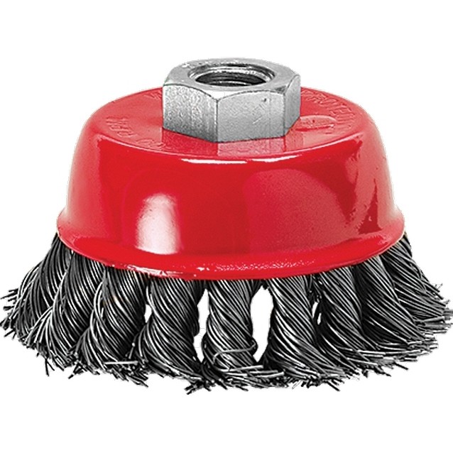 Щетка для УШМ, 75 мм, М14, "чашка", крученая проволока 0.5 мм Matrix (74624)