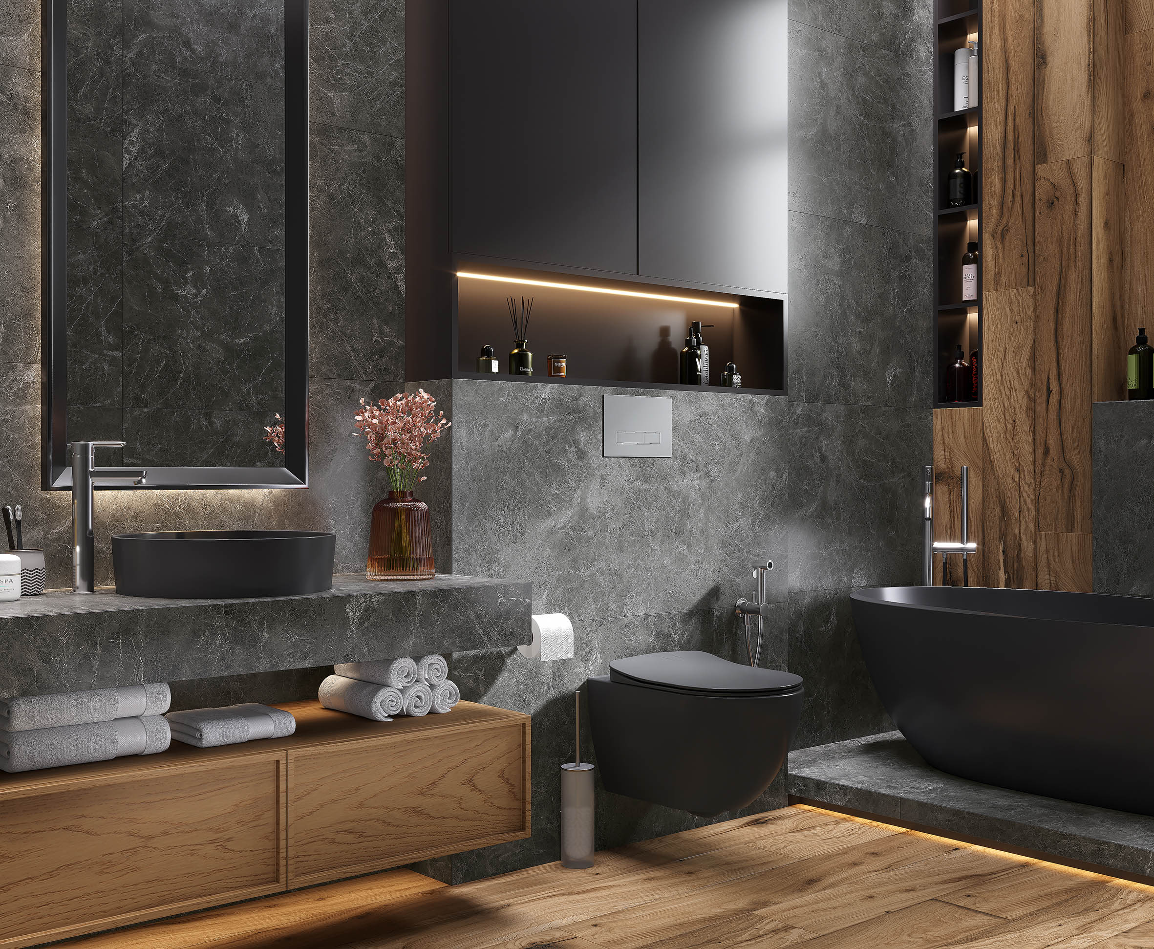 Runa nero керамогранит графитовый матовый структурный 60x120