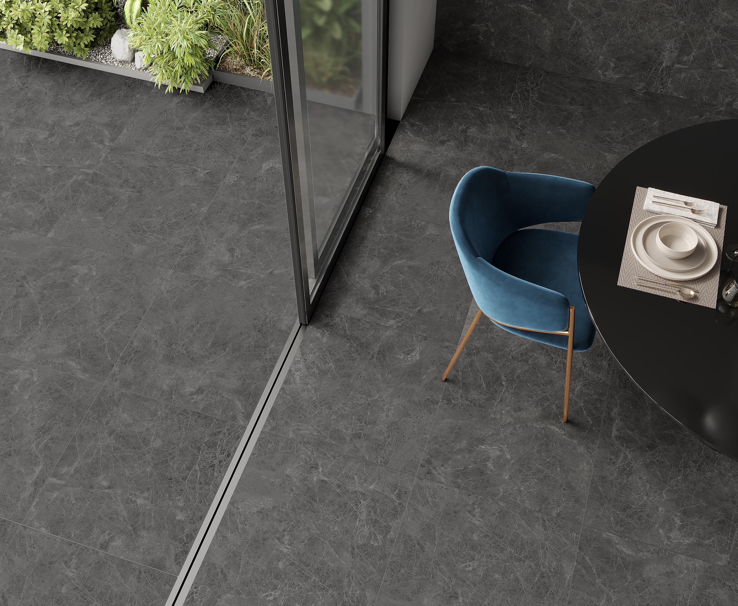 Runa nero керамогранит графитовый матовый структурный 60x120