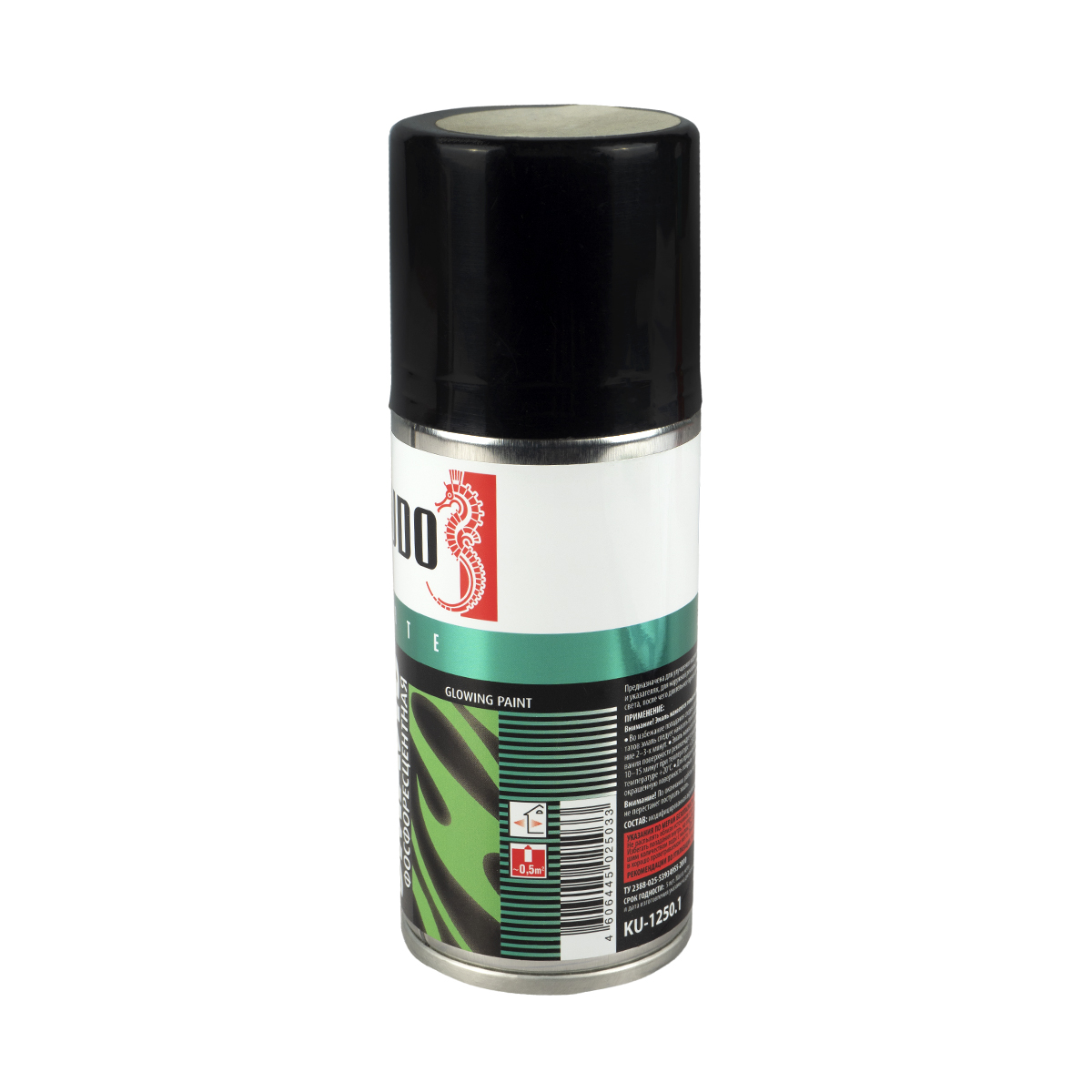 Краска аэрозоль  фосфоресцентная с желто-зеленым свечением  210 мл (6) "kudo" ku-1250.1