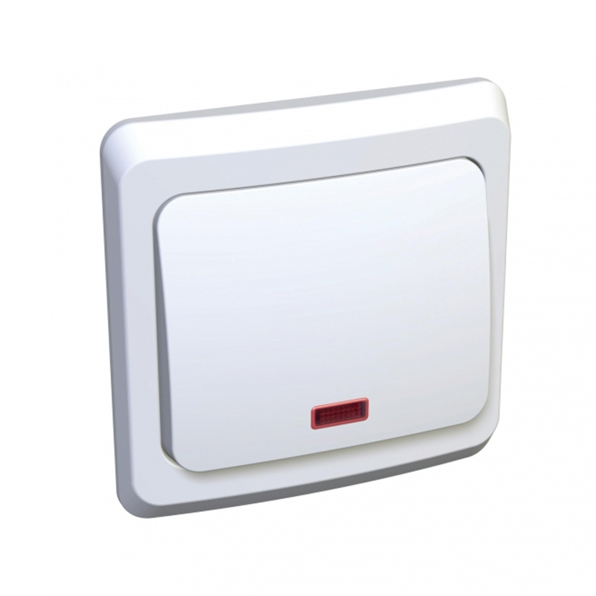 Переключатель "этюд" 1 кл. с индикатором 10а, белый (1/20/120) "schneider"