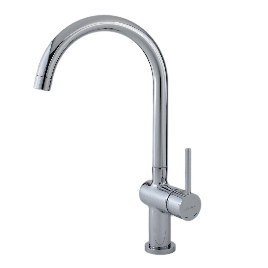 Смеситель для кухни "single" sg 519  высокий поворотный излив (1/10) "voda"