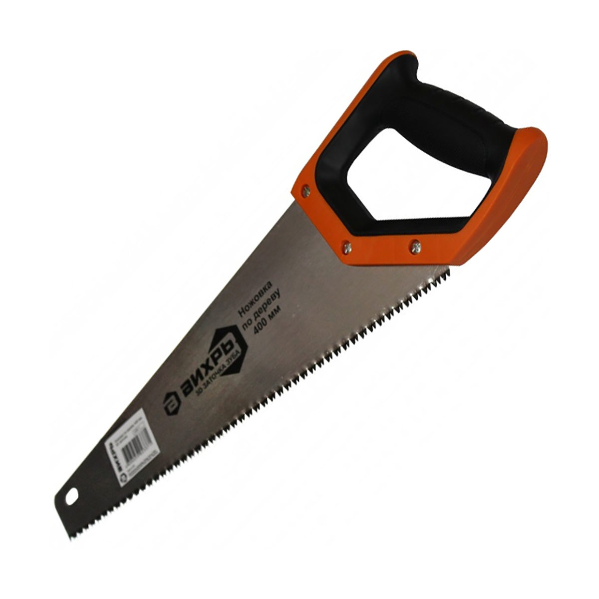 Ножовка по дереву 400 мм 3d-заточка, двухкомпон. рукоятка (1/6) "вихрь"