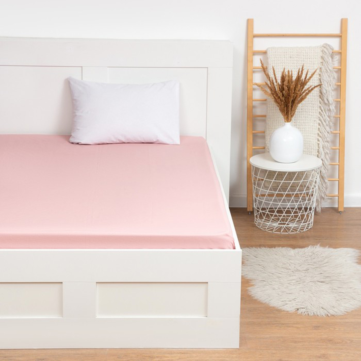 Простыня на резинке "этель" 140*200*25 см розовый (бязь) (1) 9046078