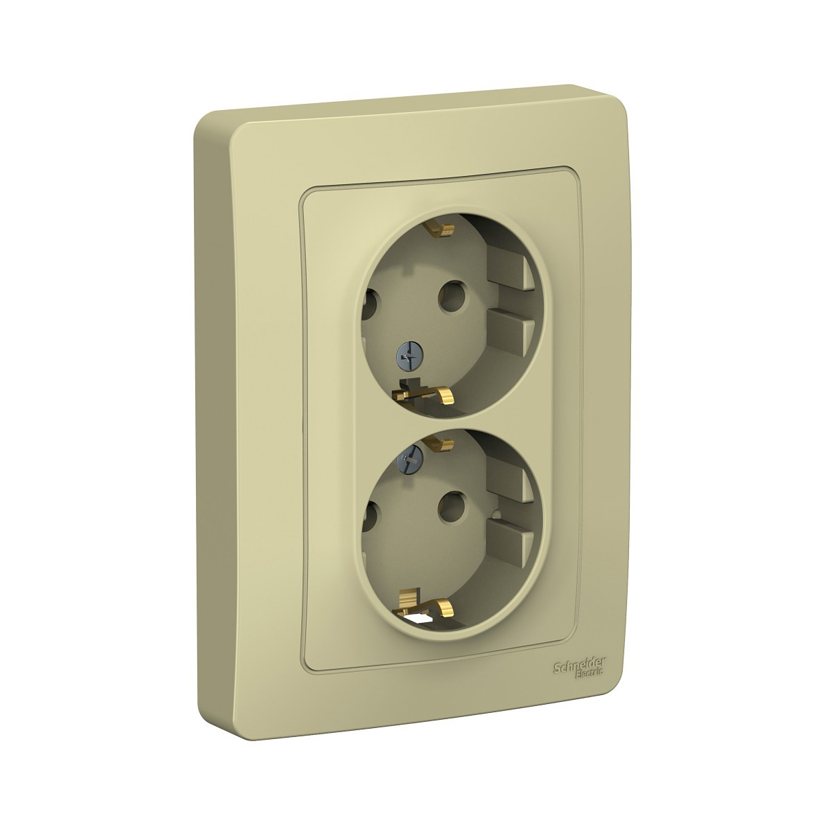 Розетка "blanca" 2-х местн. с заземл. 16а, бежевый (1/6/12) "schneider"