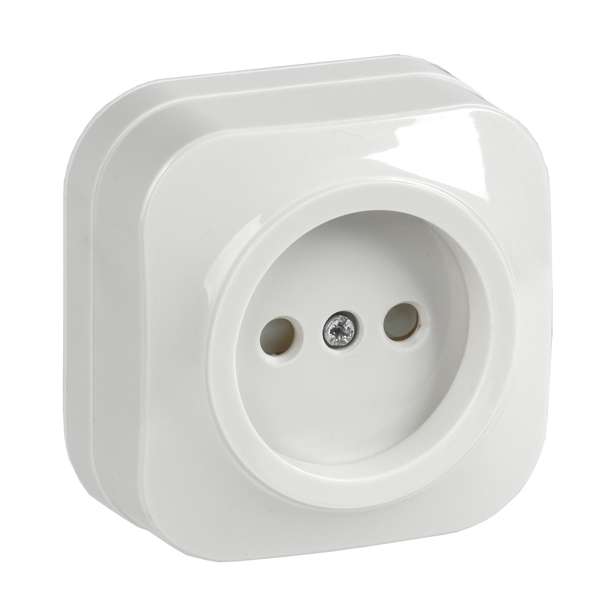 Розетка открыт. уст. "glory" 1 местн. с шторк. рсш20-2-хб, 10а, белый (1/36/432) "iek"