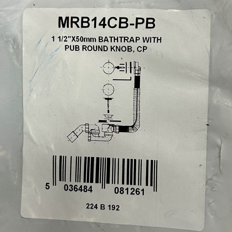 Слив McALPINE перелив L=380-700 х 34 мм метал. 70 мм слив, выход 40/50 мм, хром
