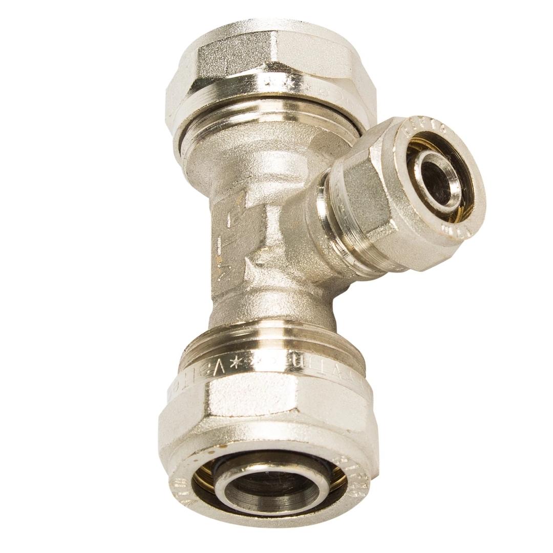 Тройник обжимной для металлополимерных труб 26 х 16 х 26 мм VALTEC