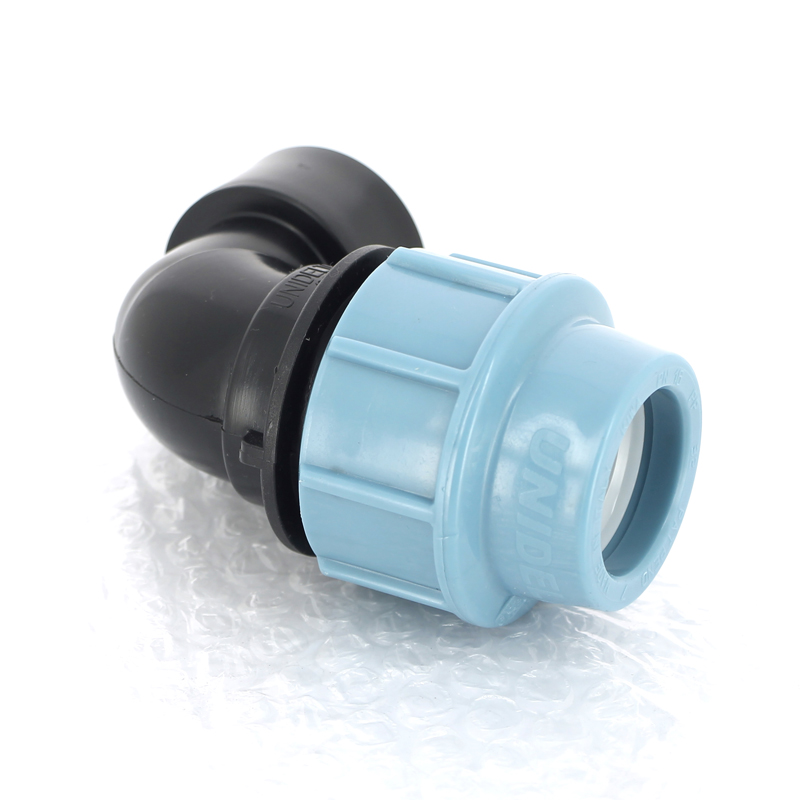 Угол-переходник обжимной ВР 32 x 1" для полиэтиленовых труб (ПНД) UNIDELTA