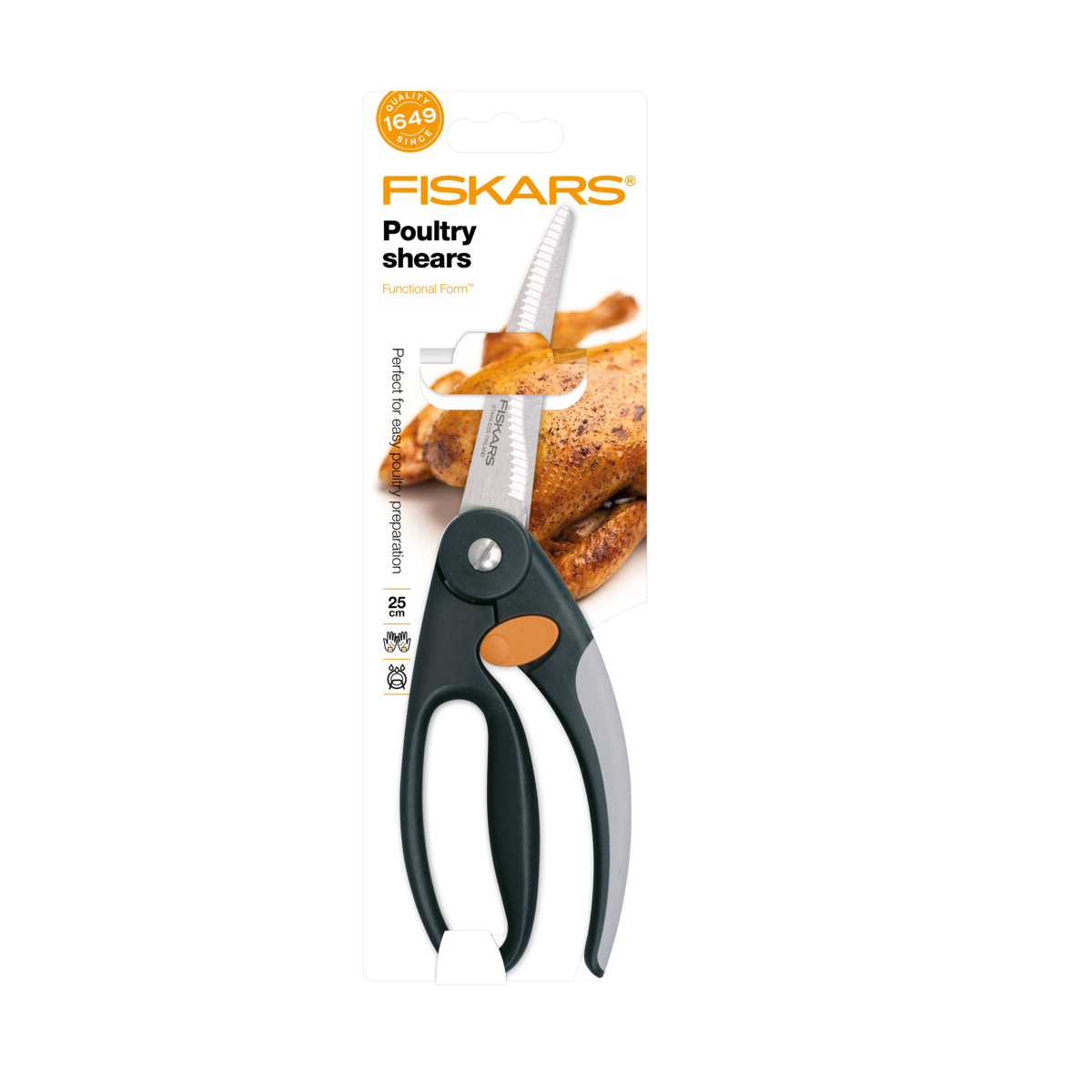 Ножницы для птицы "functional form" с покрытием "softouch" 25 см (1/5) "fiskars" 1003033