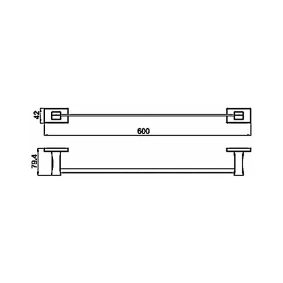 Полотенцедержатель g0701-6, черный (1/10/20) "gappo"