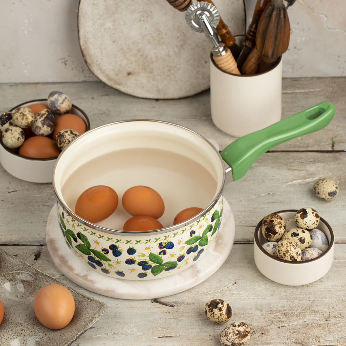 Ковш эмалиров. "ежевика" 1,6 л, 16 см (1/6) "metrot"