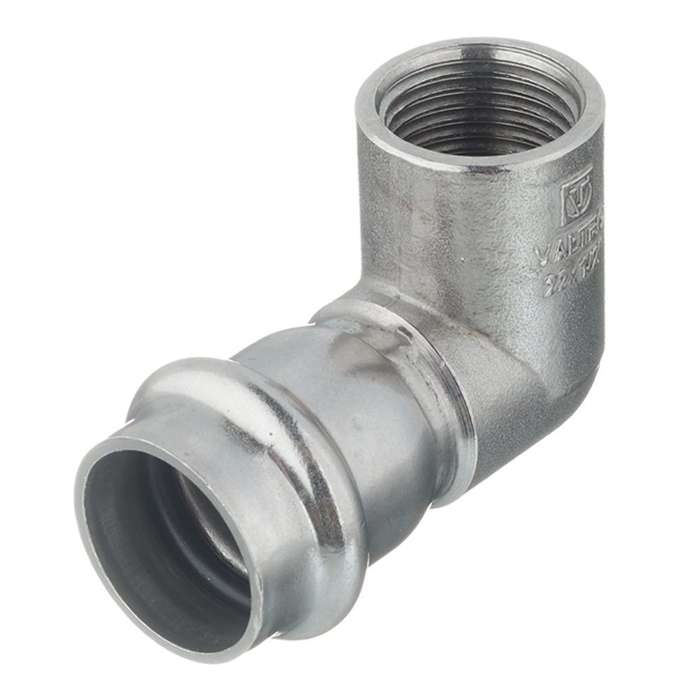 Угол В-пресс 22 х 1/2" нержавеющая сталь VALTEC