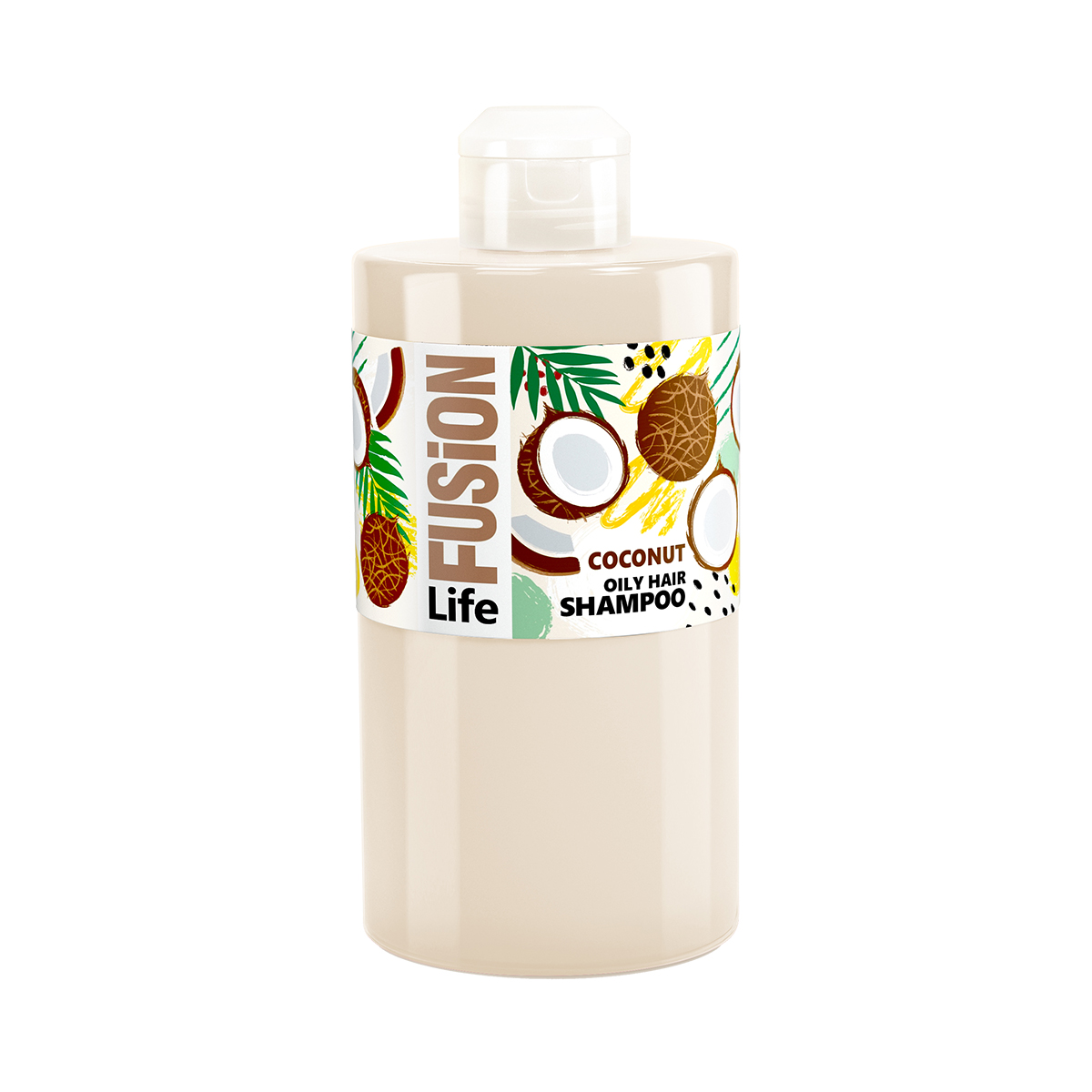 Шампунь для жирных волос "кокос" 460 мл (1/8) "life fusion"